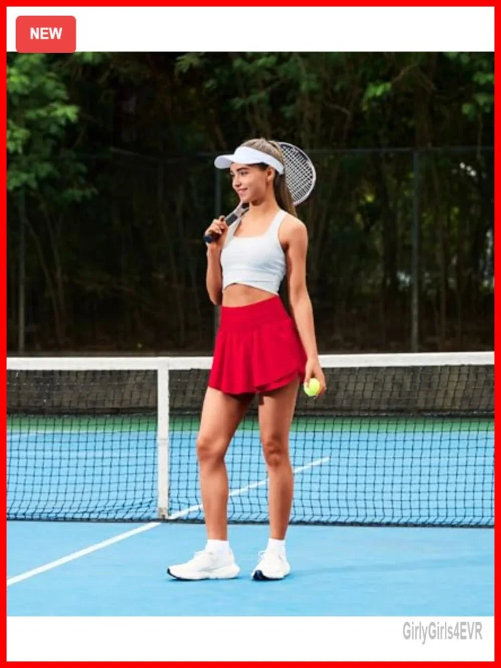 Women's High-Waisted Ruffle Tennis Skort with Pockets, Built-In Liner